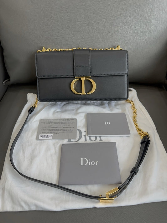 Dior - Montaigne 30 (Short Version) - Calfskin leather - Black - (mini)