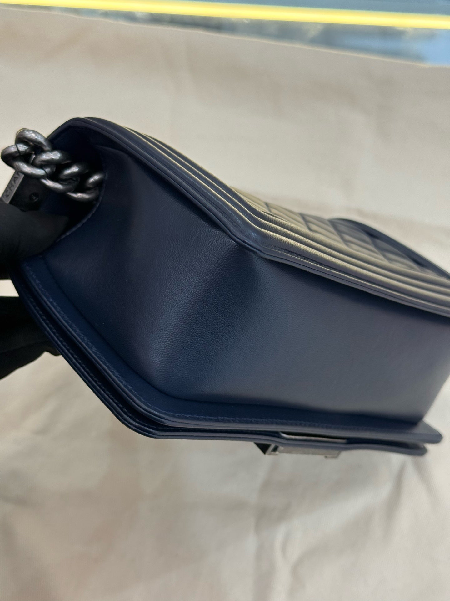 Chanel - Boy Bag Small - Lambskin leather - Navy - (small)