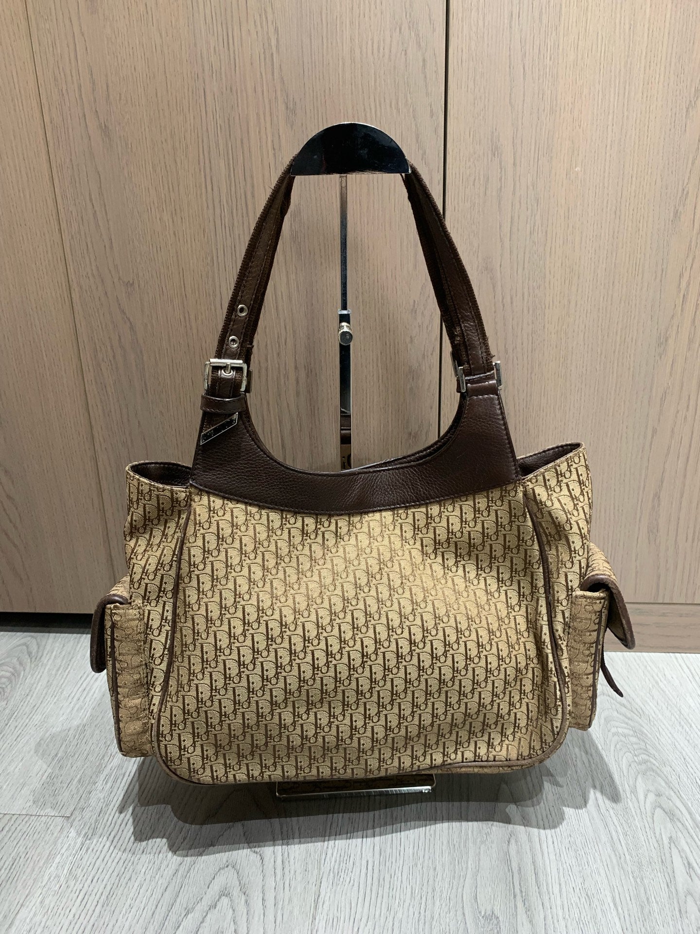 Dior - Vintage Utility Shoulder Bag - Dior Oblique Monogram Canvas with Leather Trim - Brown - (medium)