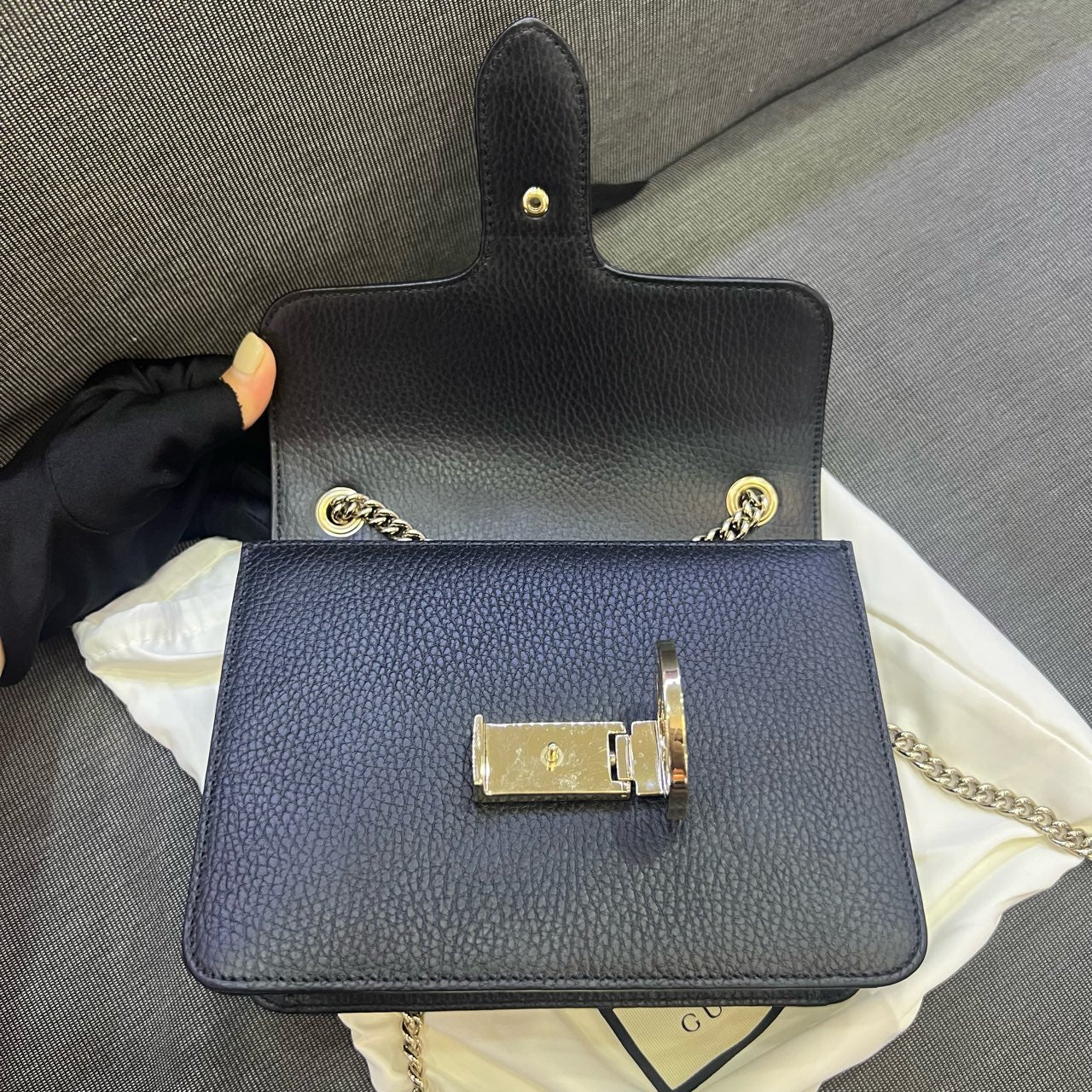 Gucci - Interlocking G Shoulder Bag - Leather - Black - (small)