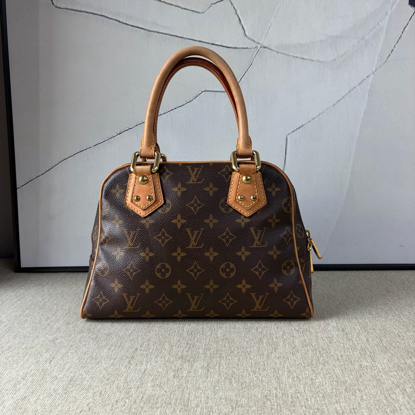 Louis Vuitton - Manhattan PM - Monogram canvas with Vachetta leather trim - Brown - (small)