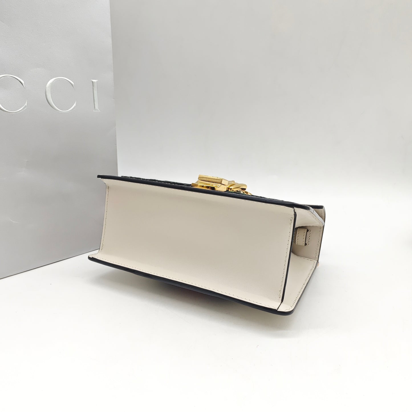 Gucci - Sylvie Small Floral Embroidered - Leather - White - (small)