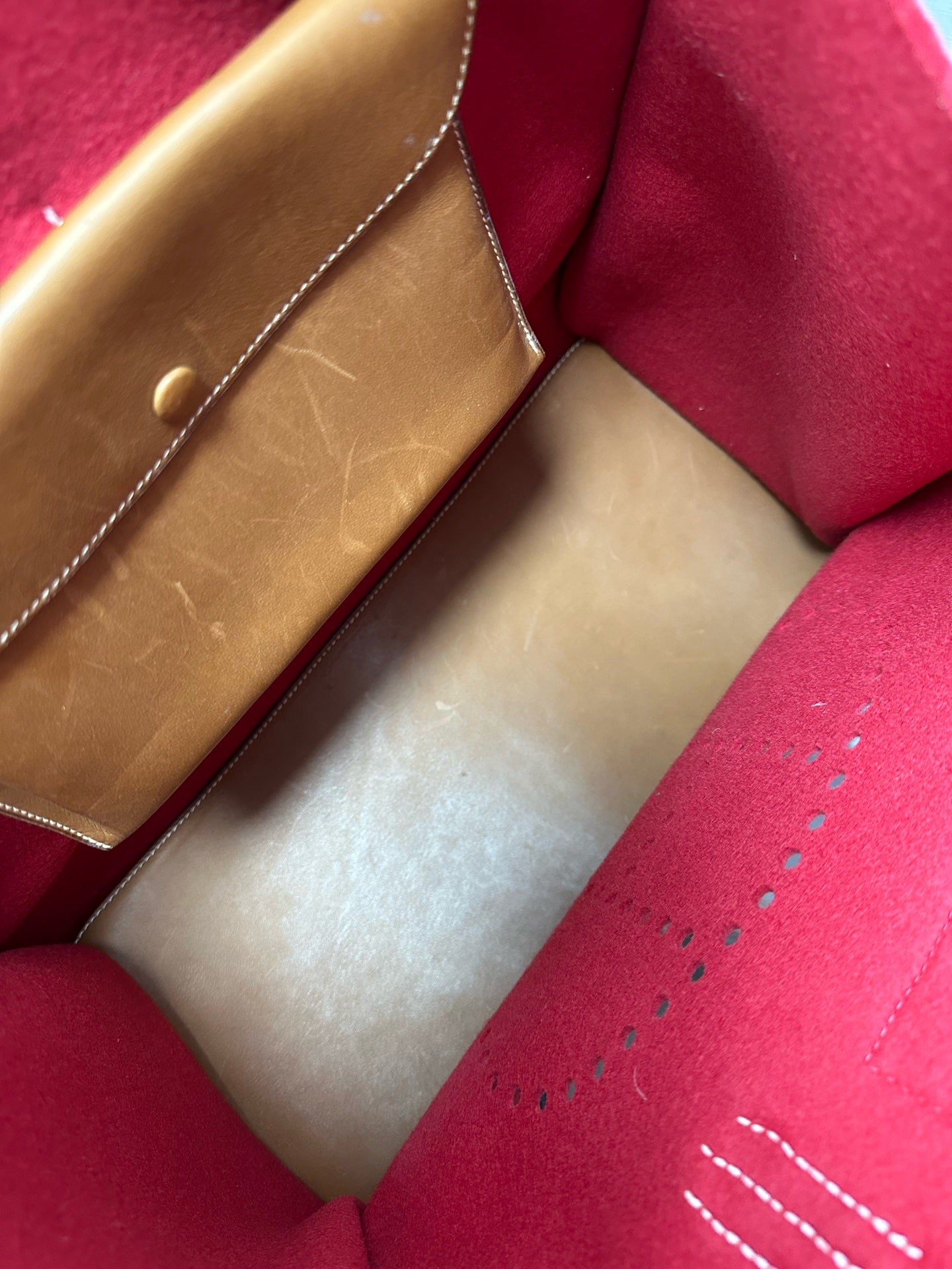 Hermès - Feudou Tote - Felt and Leather - Red - (Large)