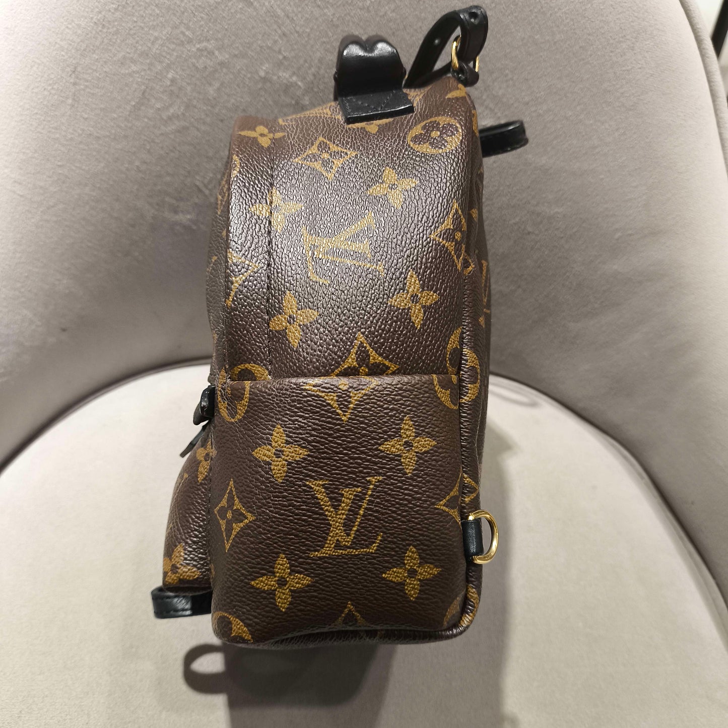 Louis Vuitton - Palm Springs Backpack Mini - Monogram coated canvas with leather trim - Brown, Black - (mini)