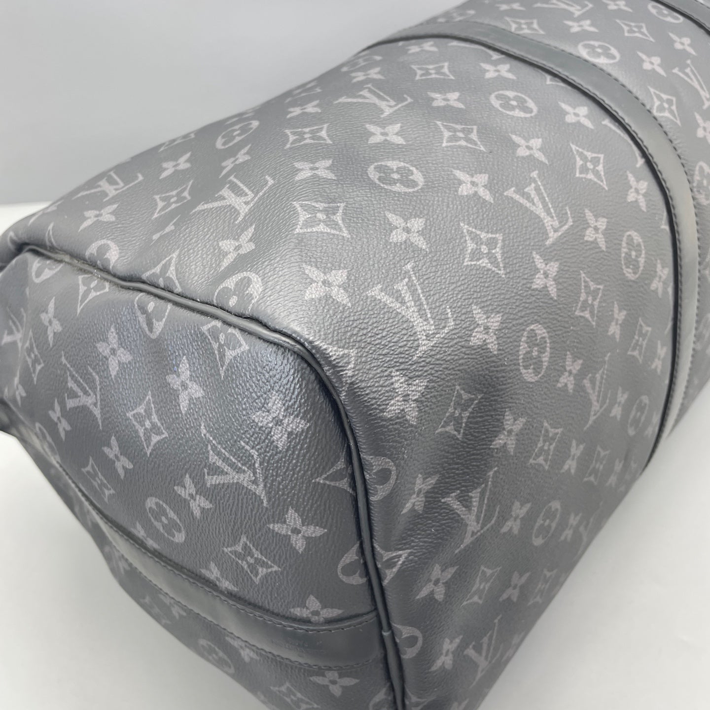Louis Vuitton - Keepall Bandouliere 55 - Monogram Eclipse coated canvas with leather trim - Black - (Large)