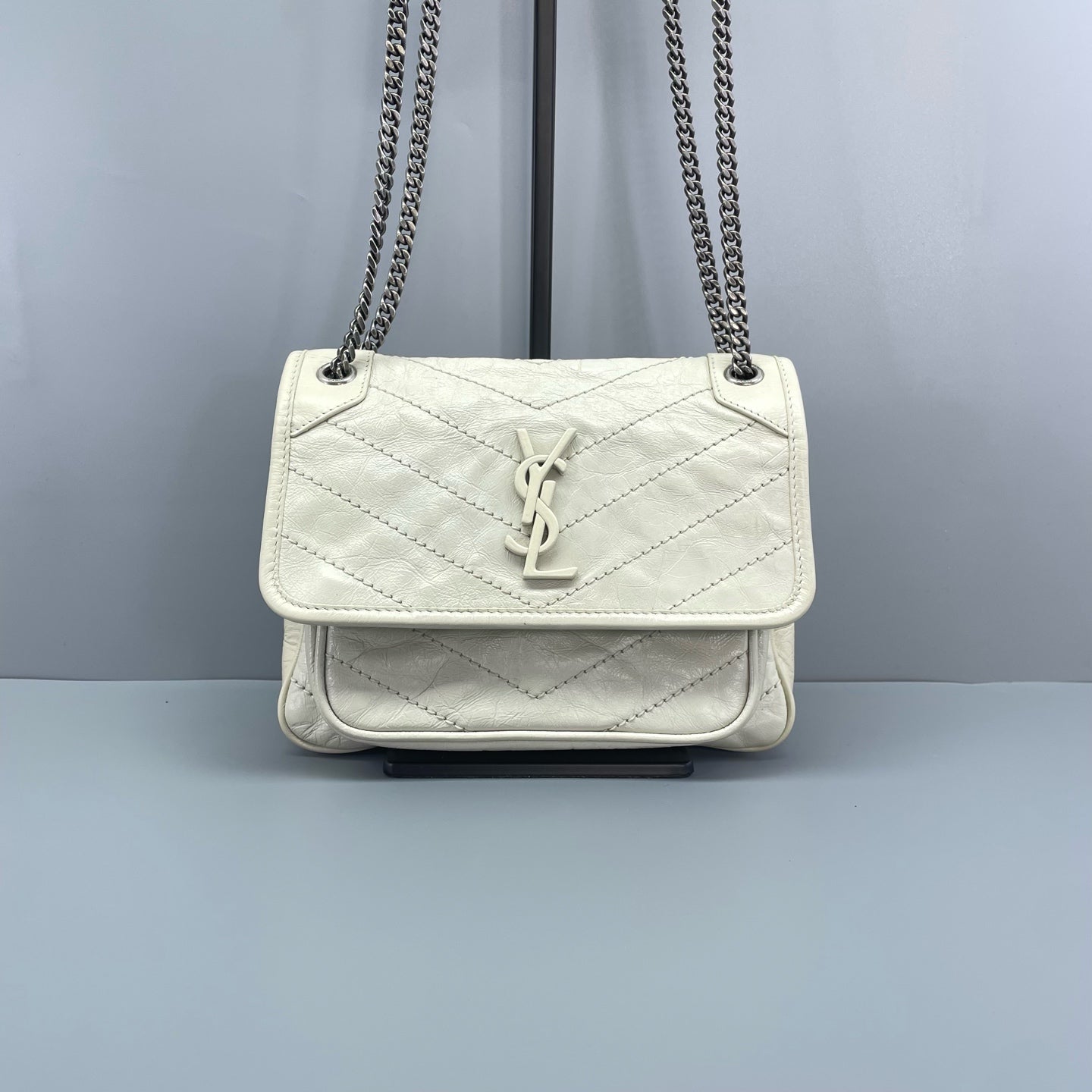 Saint Laurent - Niki Baby Chain Bag - Leather - White - (Small)
