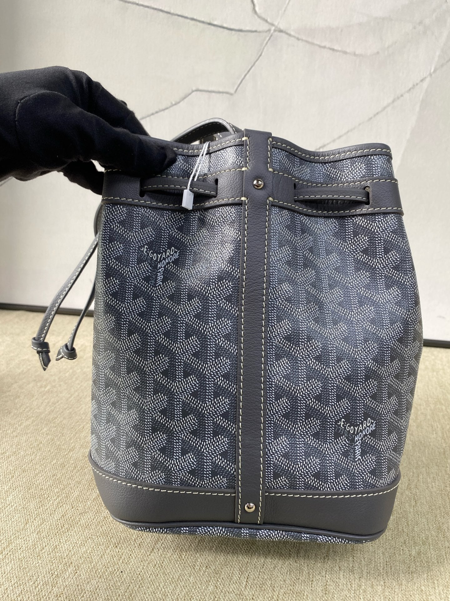 Goyard - Petite Flot PM - Goyardine canvas with leather trim - Grey - (mini)