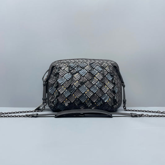 Bottega Veneta - Intrecciato Tassel Rivet Camera Bag - Leather - Grey - (Small)