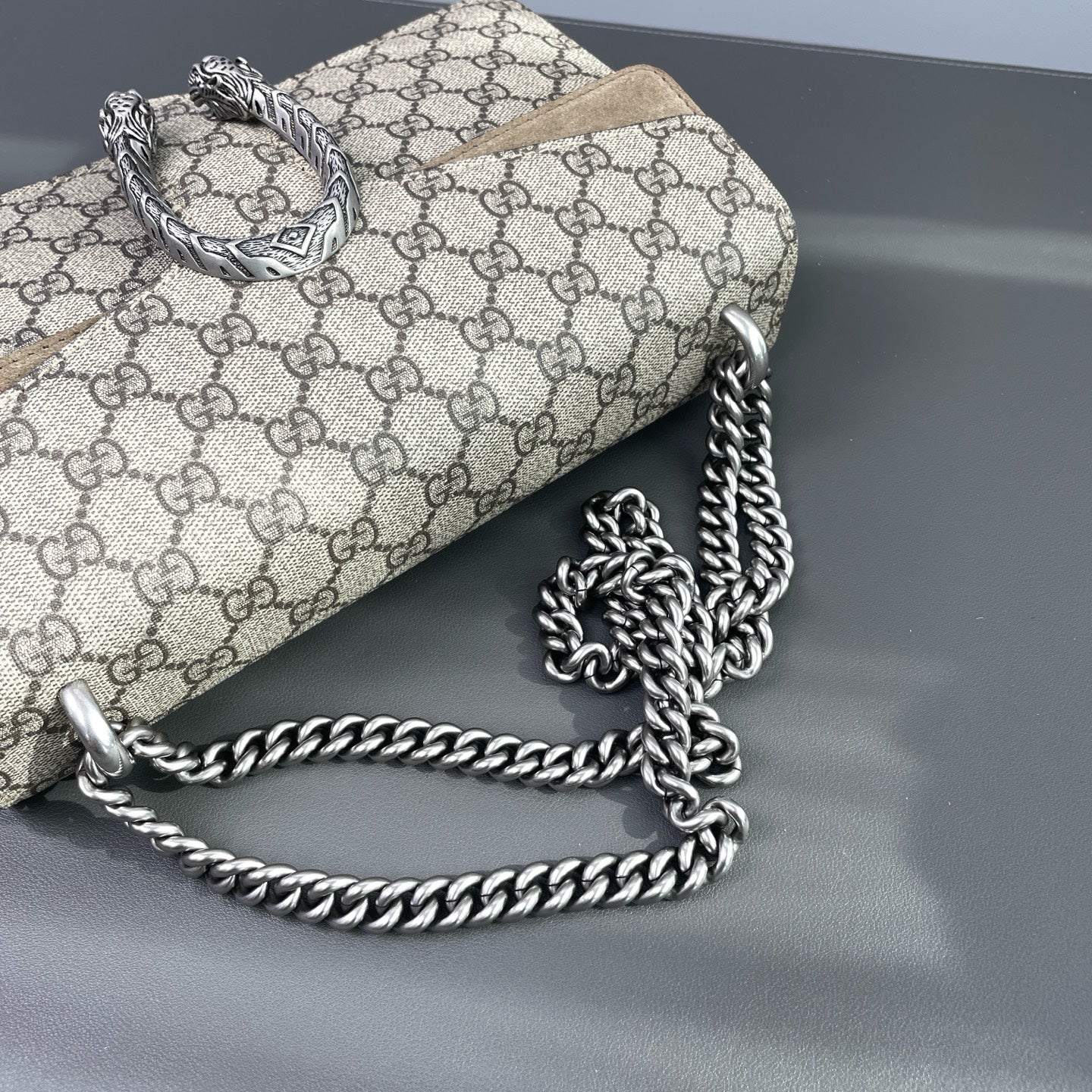 Gucci - Dionysus Shoulder Bag - GG Supreme canvas and Suede - Beige - (medium)