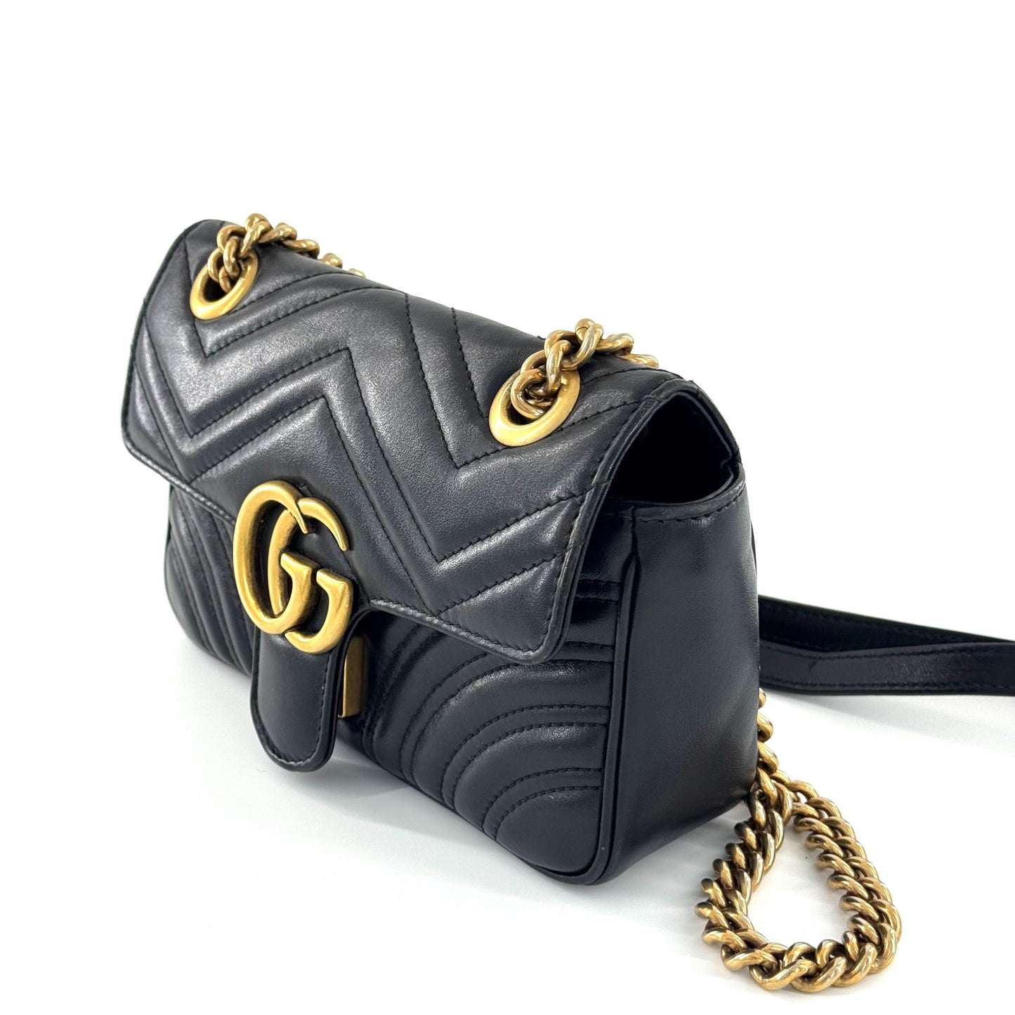 Gucci - GG Marmont Matelassé Mini Bag - Leather - Black - (Mini)