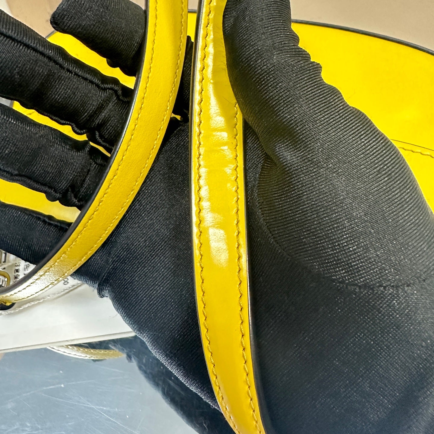 Prada - Cleo Flap Small Shoulder Bag - Box leather - Yellow - (small)