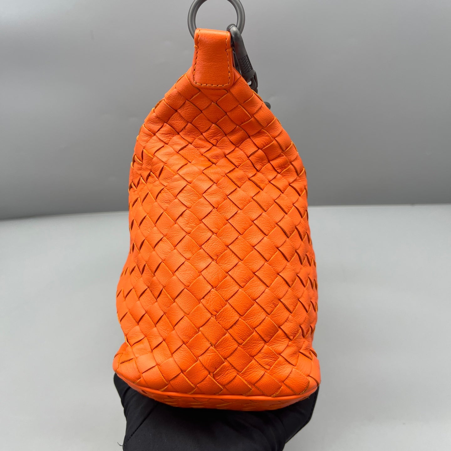Bottega Veneta - Intrecciato Shoulder Bag (A7055) - Leather - Orange - (small)