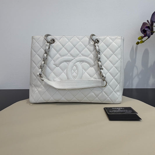 Chanel - Grand Shopping Tote (GST) - Caviar leather - White - (large)