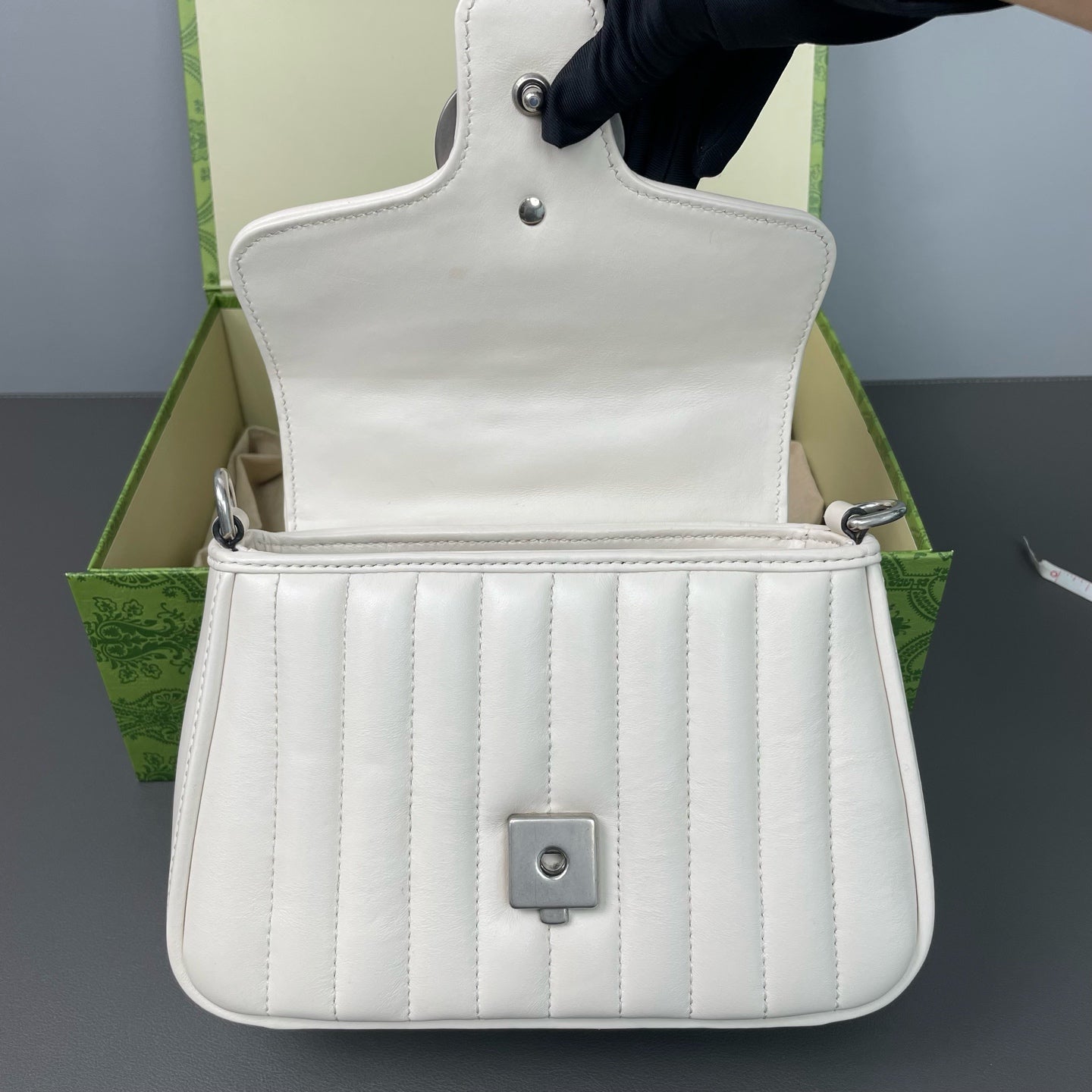 Gucci - GG Marmont Mini Top Handle Bag - Leather - White - (mini)