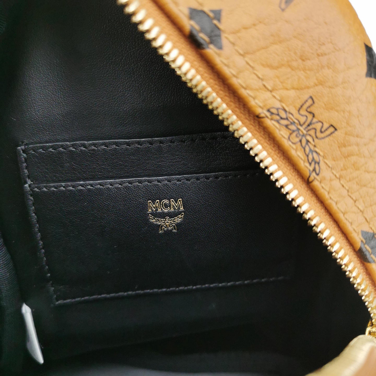 MCM - Stark Visetos Mini Backpack - Visetos coated canvas with leather trim - Cognac - (mini)