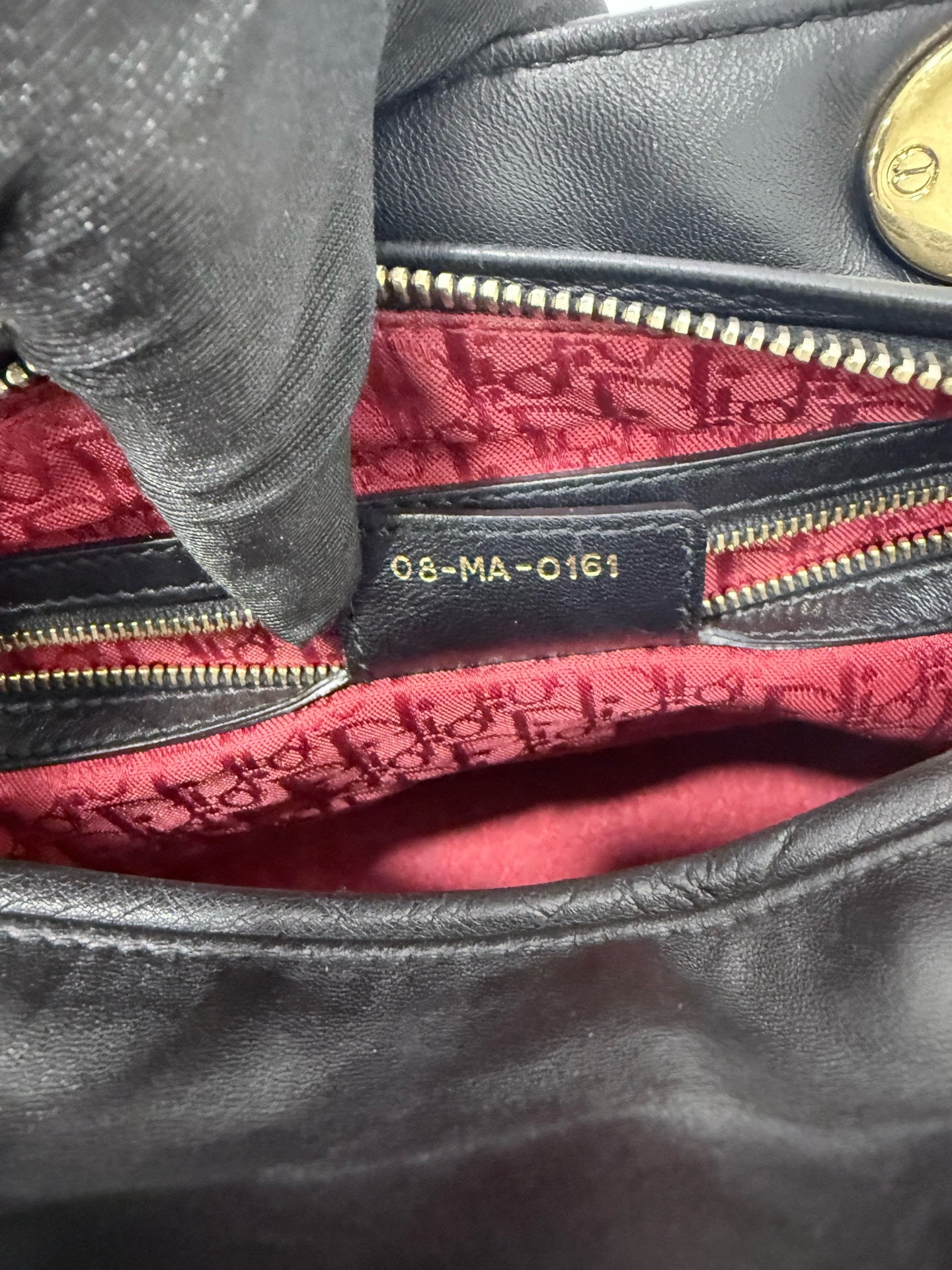 Dior - Lady Dior - Lambskin leather - Black with Gold-Tone Hardware - (medium)