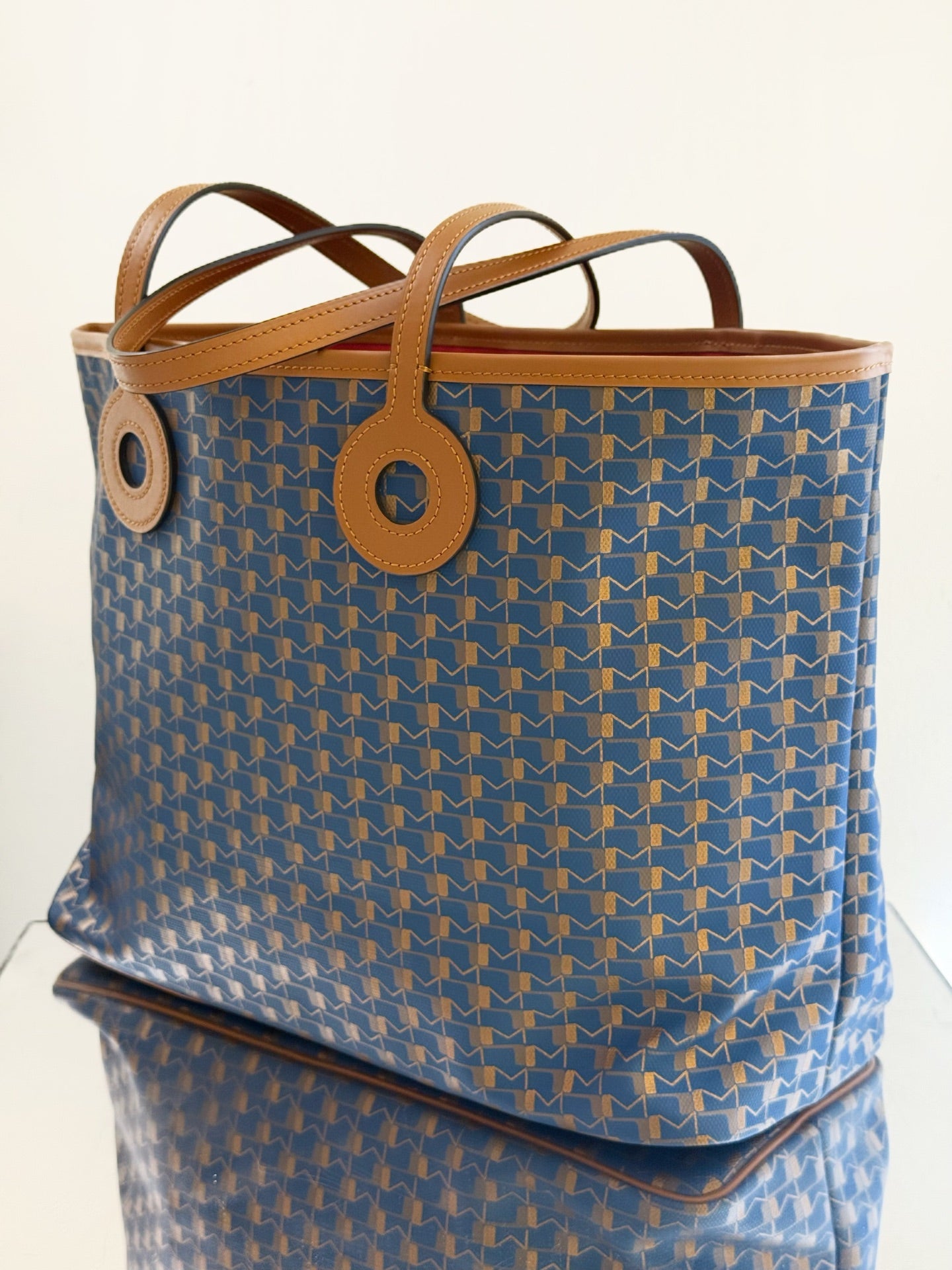 Moynat - Oh! Tote Ruban Duo MM - Canvas and Leather - Blue - (medium)