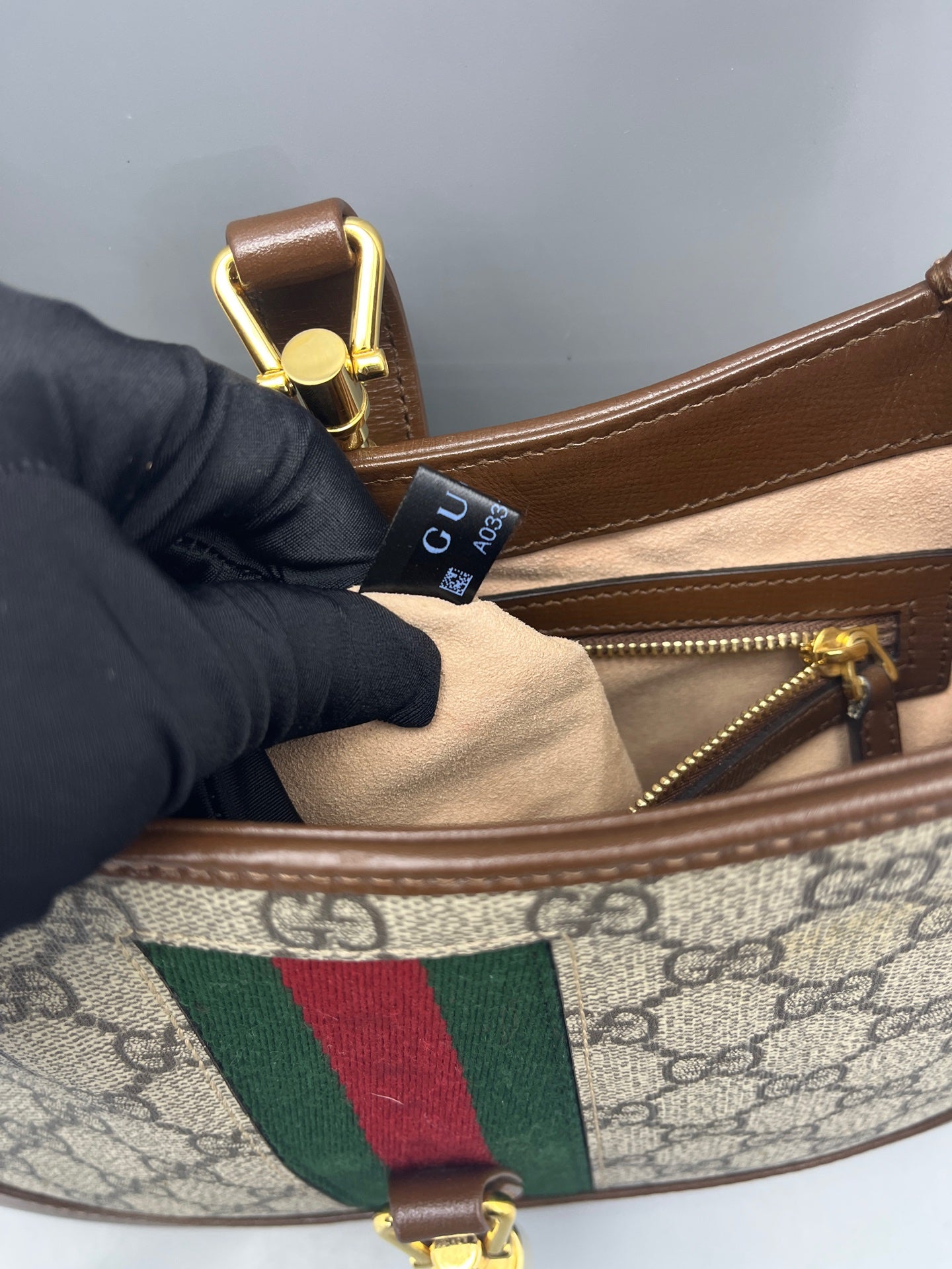 Gucci - Jackie 1961 Shoulder Bag - GG Supreme canvas with Leather trim - Brown - (medium)