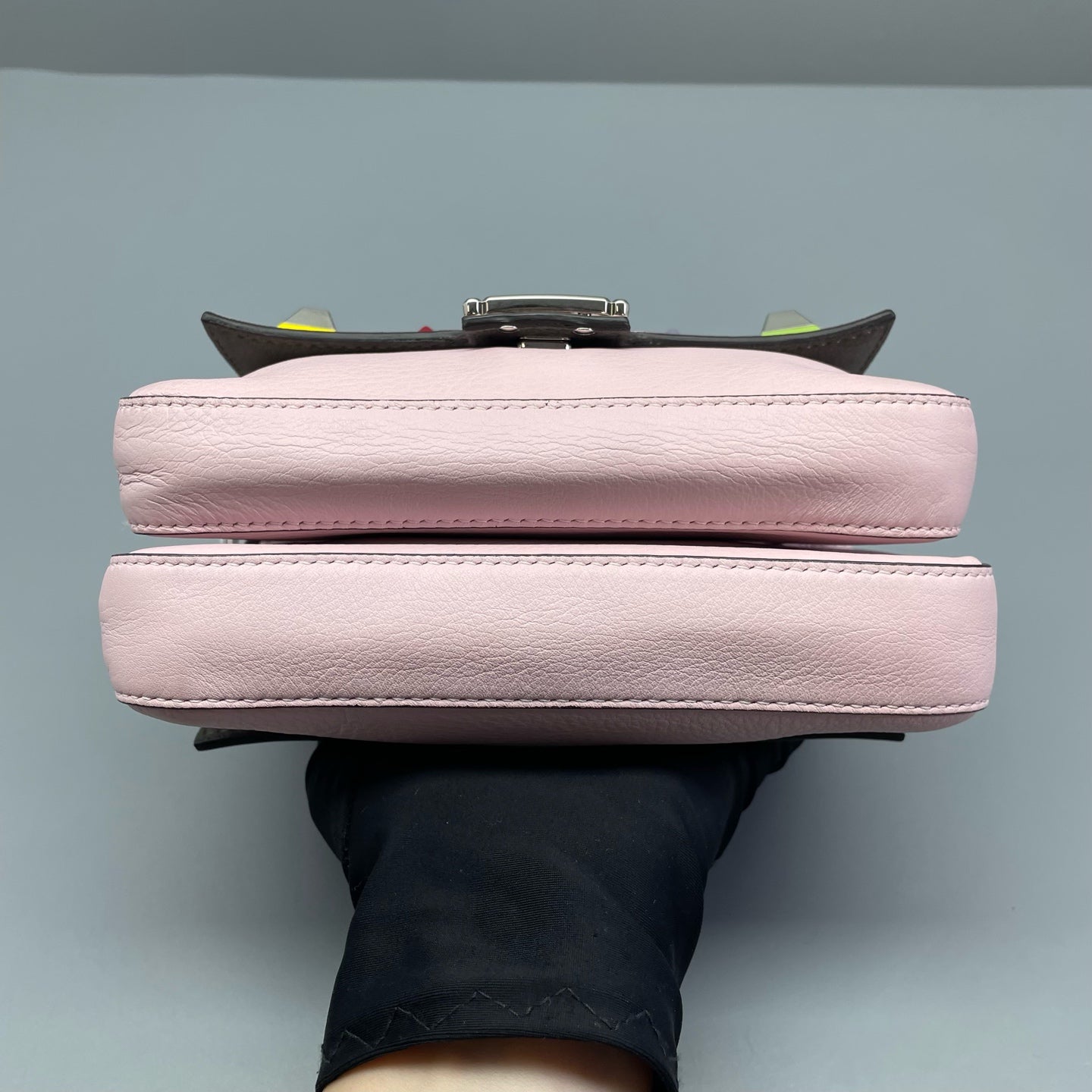 Fendi - Mini Baguette with Studs - Grained leather - Pink - (mini)