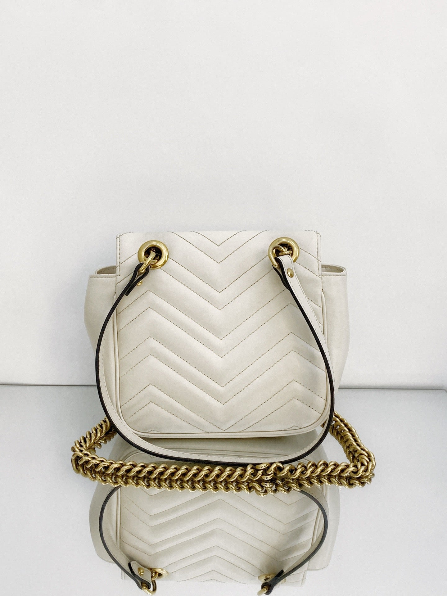 Gucci - GG Marmont Mini Square Bag - Leather - Beige - (mini)