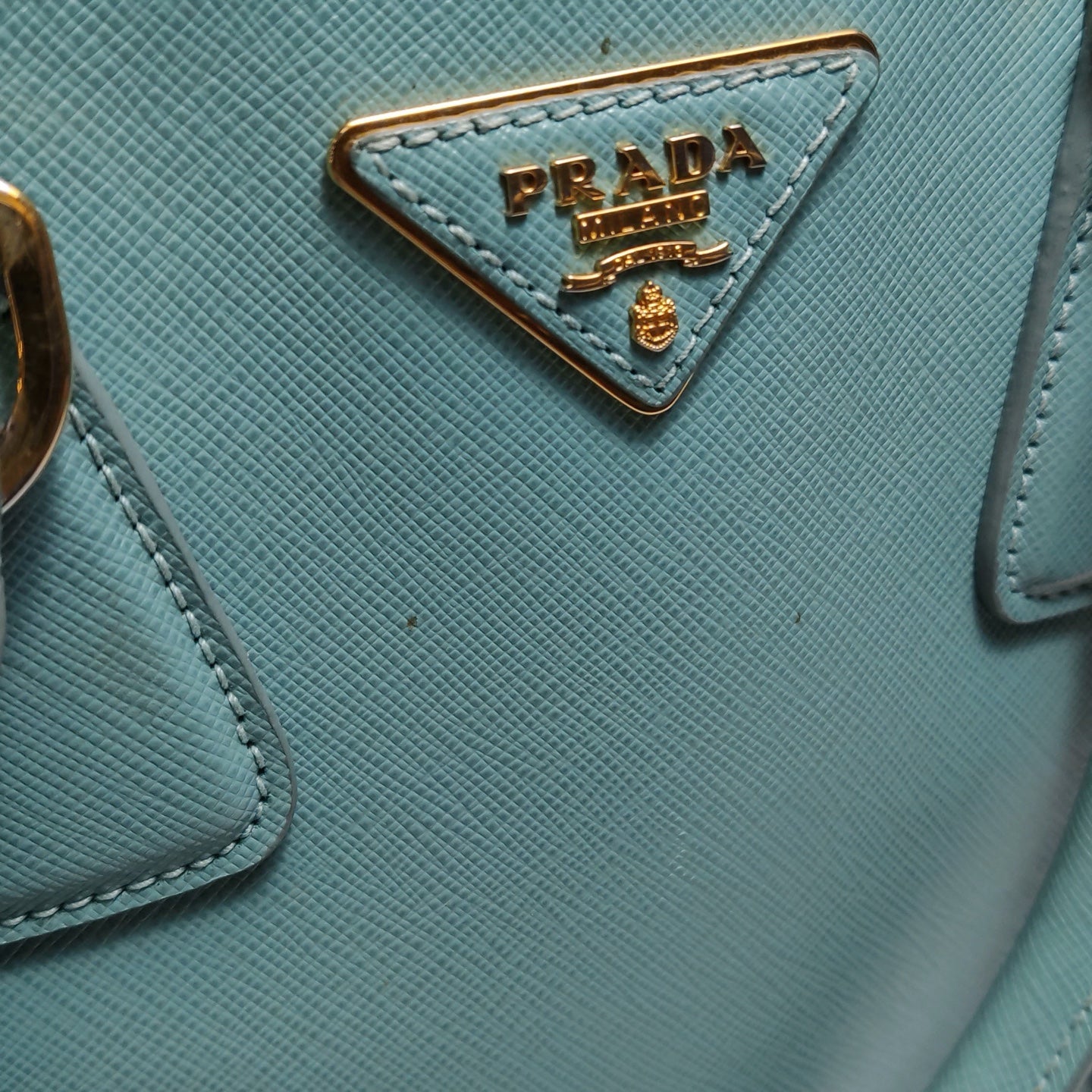 Prada - BN1801 Saffiano Lux Tote - Saffiano leather - Blue - (medium)
