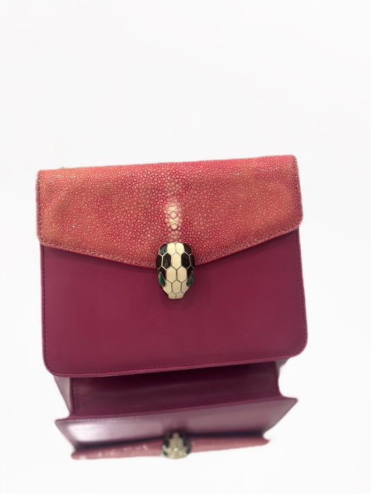 Bvlgari - Serpenti Forever Chain Bag - Exotic leathers - Stingray and Leather - Pink - (small)