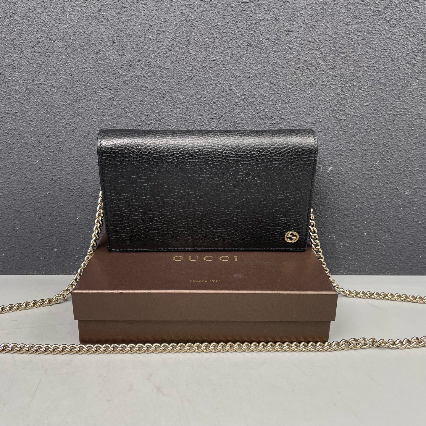 Gucci - WOC Crossbody Bag - Pebbled leather - Black - (mini)