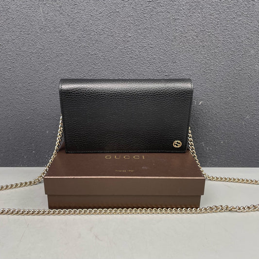 Gucci - WOC Crossbody Bag - Pebbled leather - Black - (mini)