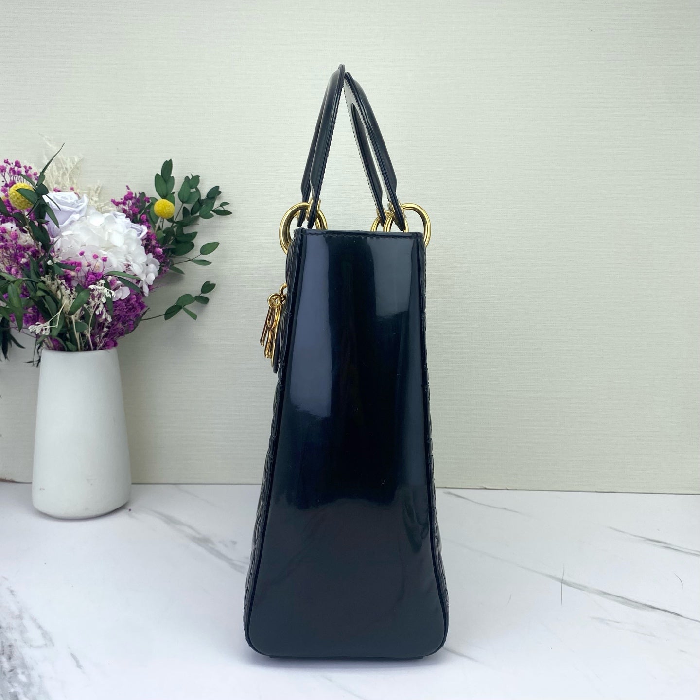 Dior - Lady Dior - Patent leather - Black - (Medium)