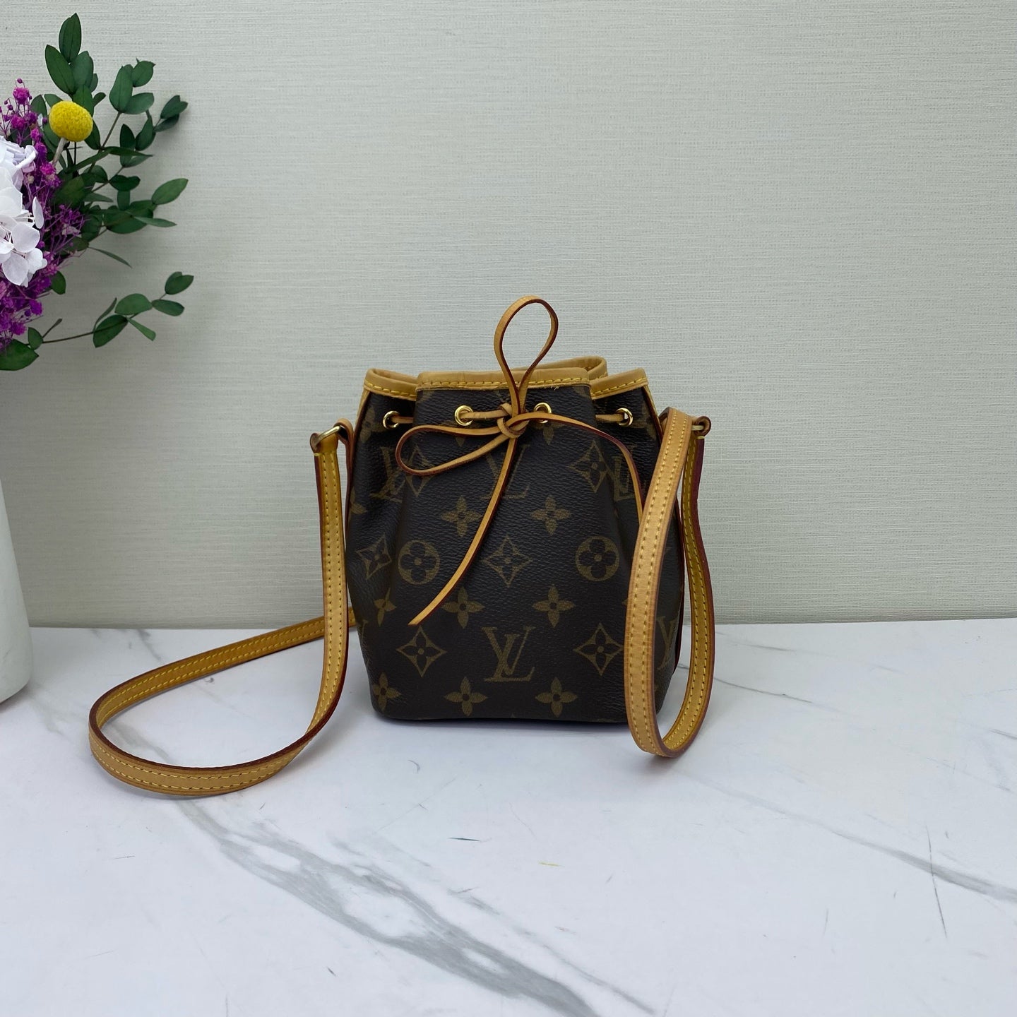Louis Vuitton - Noe Nano - Monogram coated canvas with Vachetta leather trim - Brown - (mini)