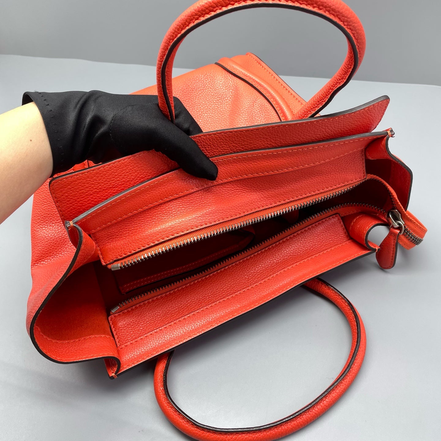 Celine - Luggage Tote - Grained calfskin leather - Orange - (Small)