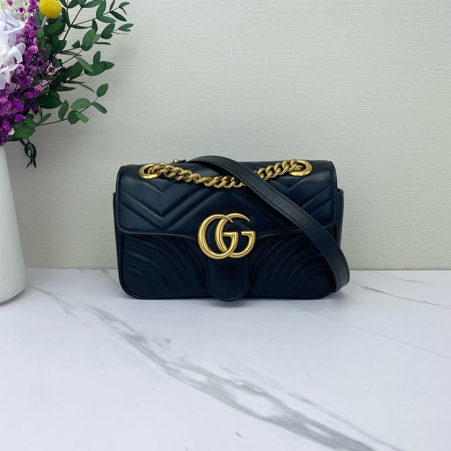 Gucci - GG Marmont Matelassé Mini Shoulder Bag - Cowhide leather - Black - (mini)