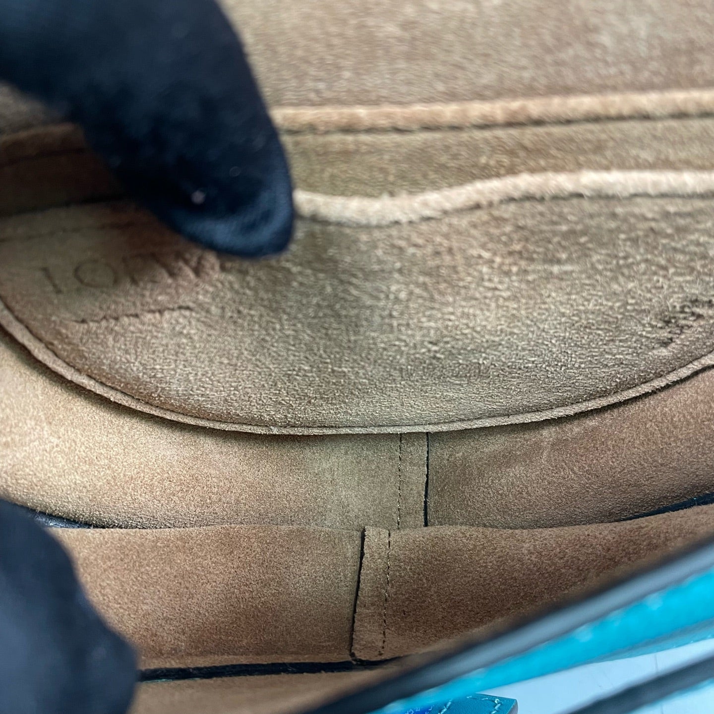 Loewe - Gate Mini Saddle Bag - Grained leather - Lake Blue - (mini)