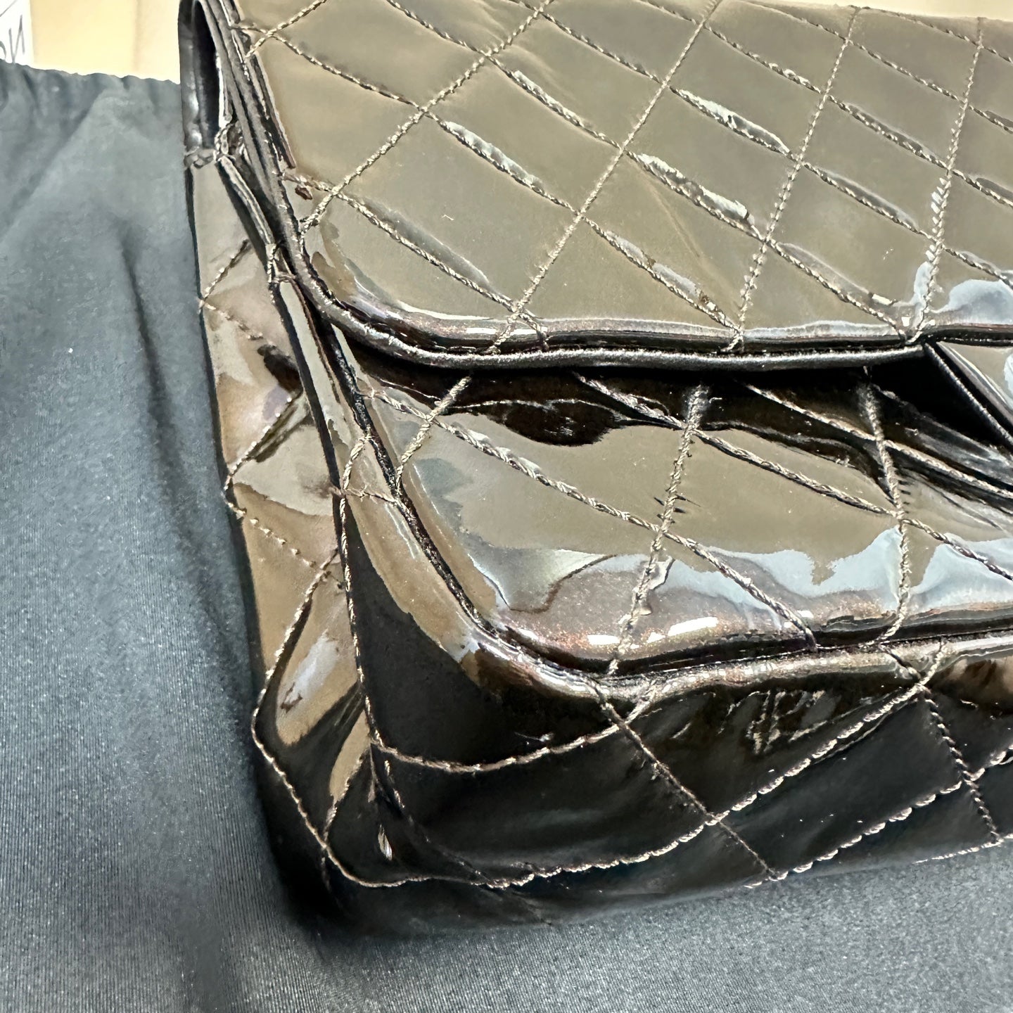 Chanel - 2.55 Double Flap Bag - Patent leather - Brown - (Large)