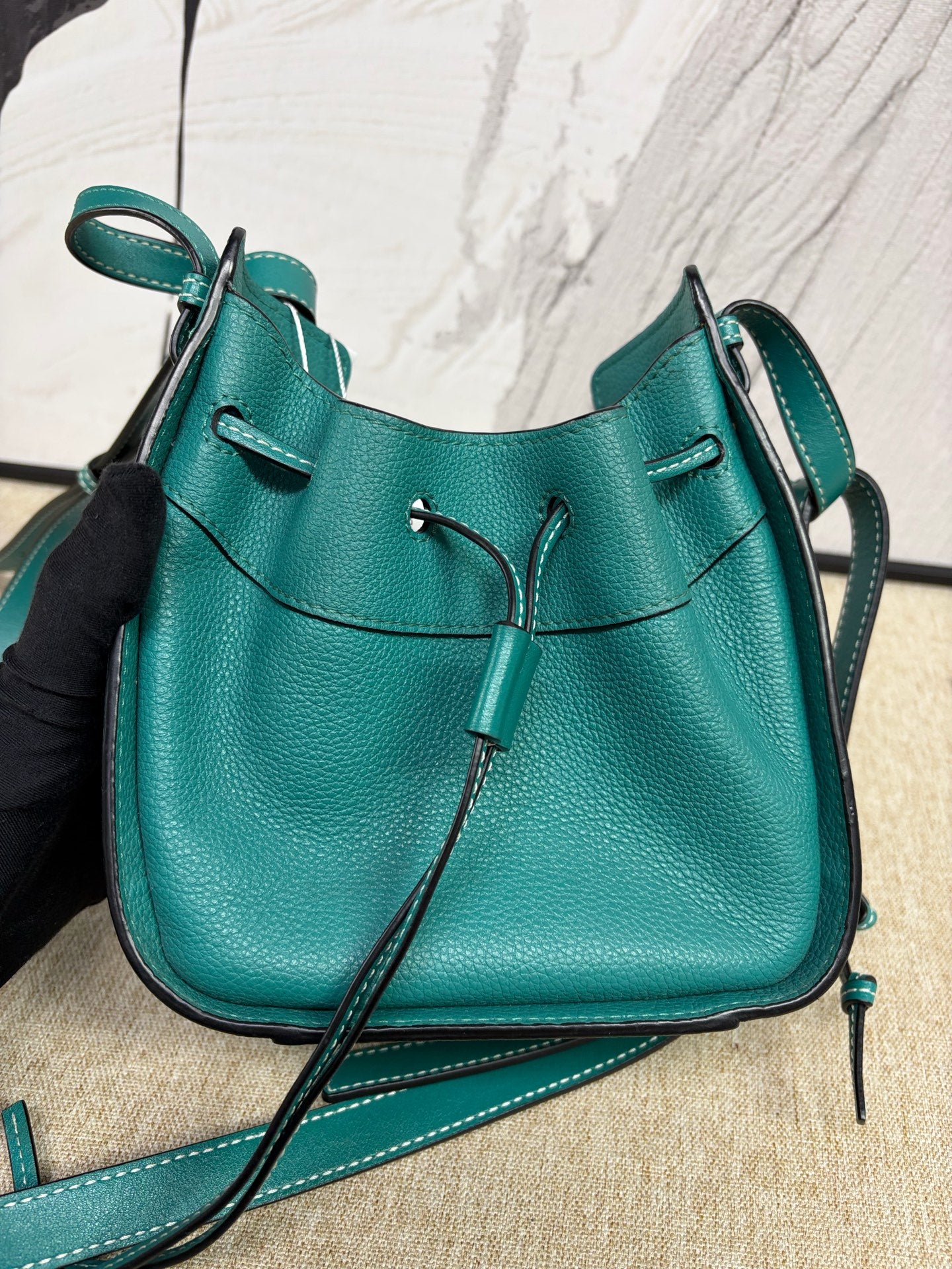 Loewe - Mini Hammock Bag - Grained calfskin leather - Green - (mini)