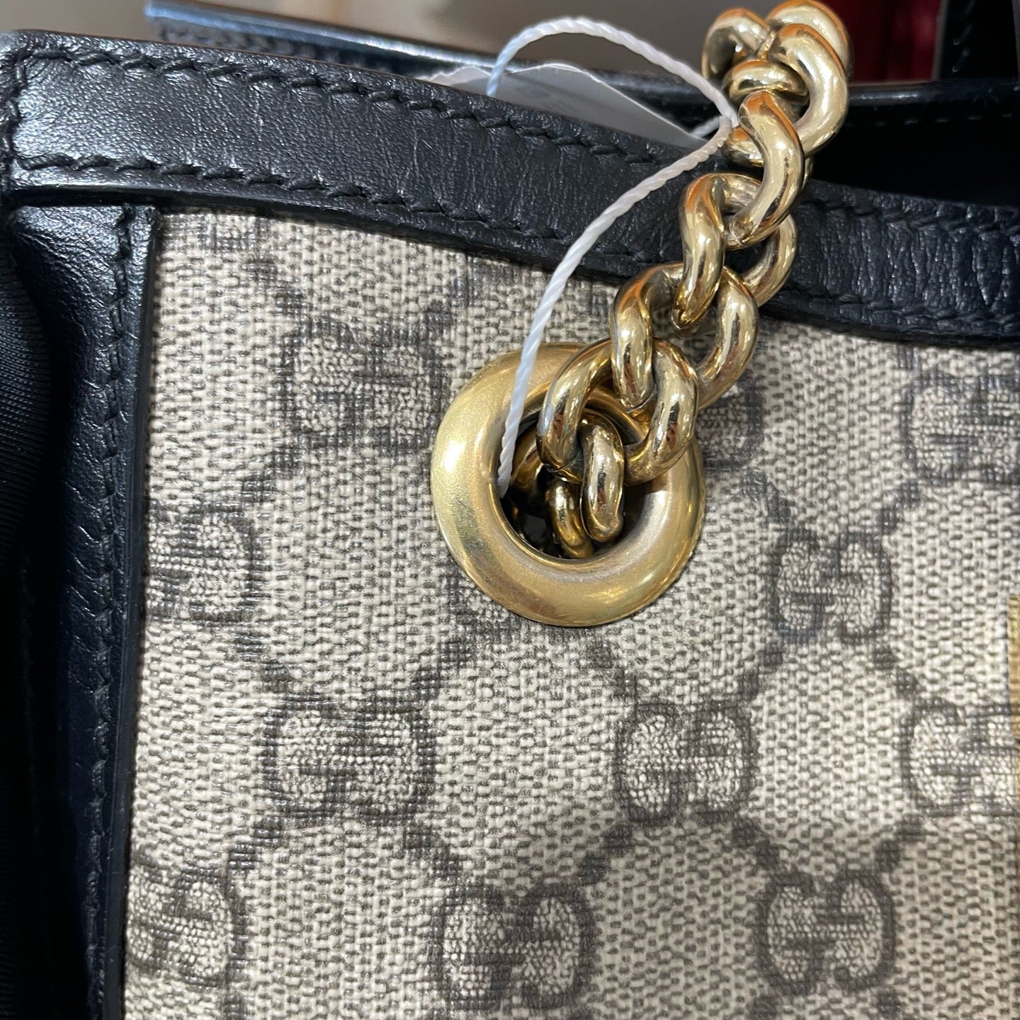 Gucci - Padlock GG Supreme Mini Top Handle Bag - GG Supreme canvas with black leather trim - Beige and Black - (mini)