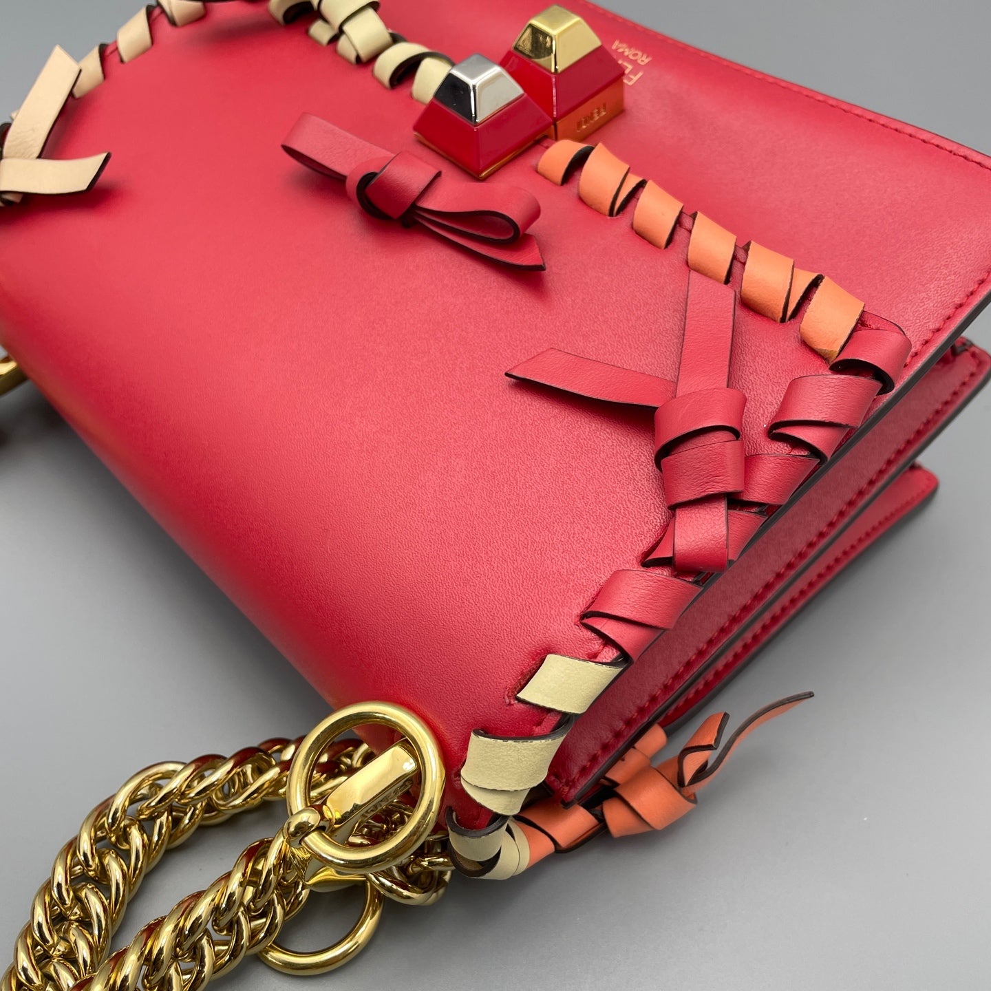 Fendi - Bow Chain Bag - Leather - Red - (small)
