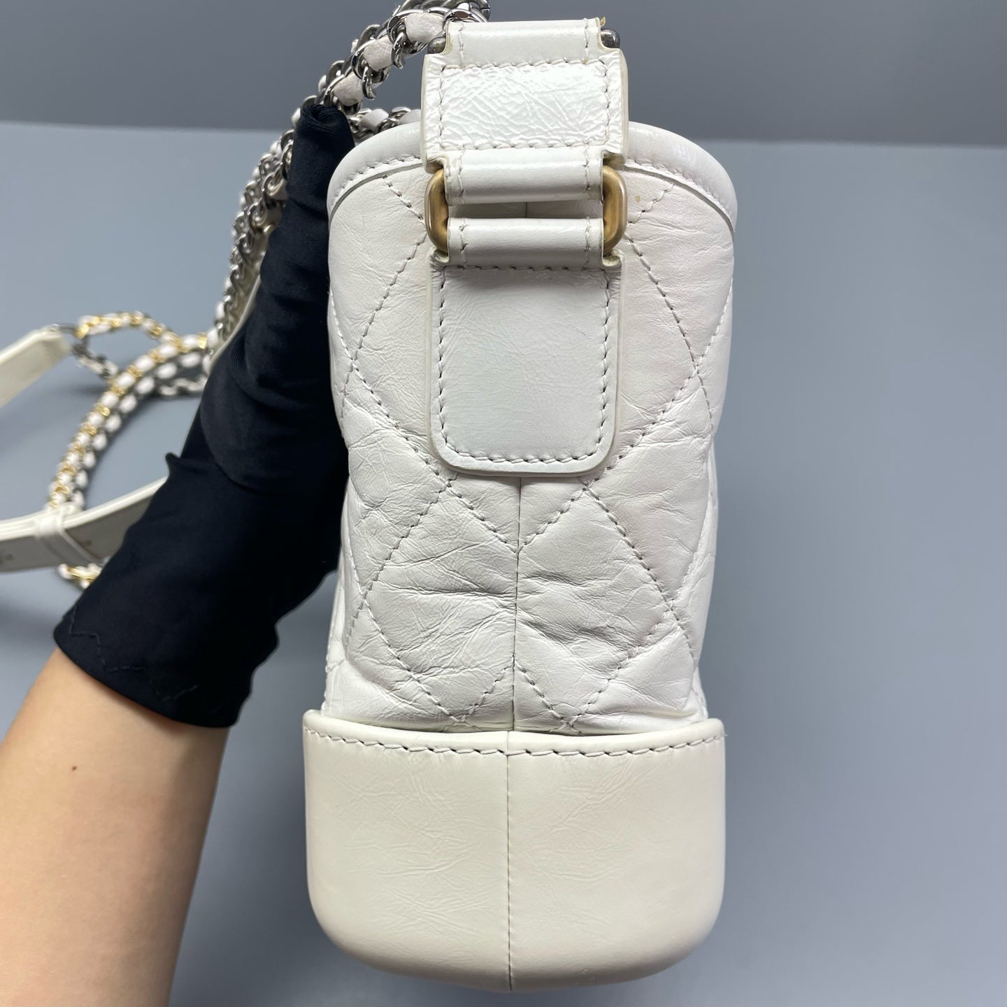 Chanel - Gabrielle Hobo Bag (Small) - Leather - White - (Small)
