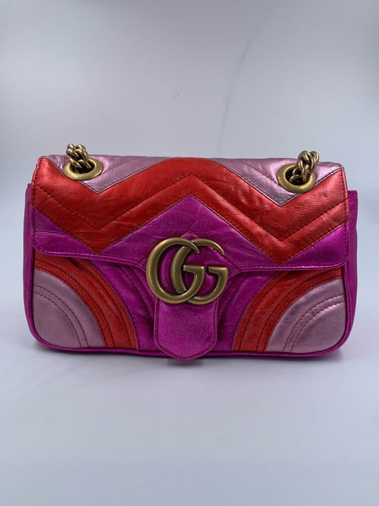 Gucci - GG Marmont Small Flap Bag - Leather - Multicolour - (Small)