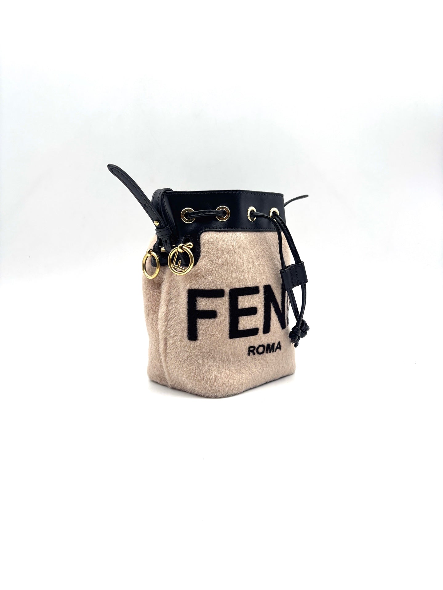 Fendi - Mon Tresor - Pony-style calfskin and Leather - Beige and Black - (mini)