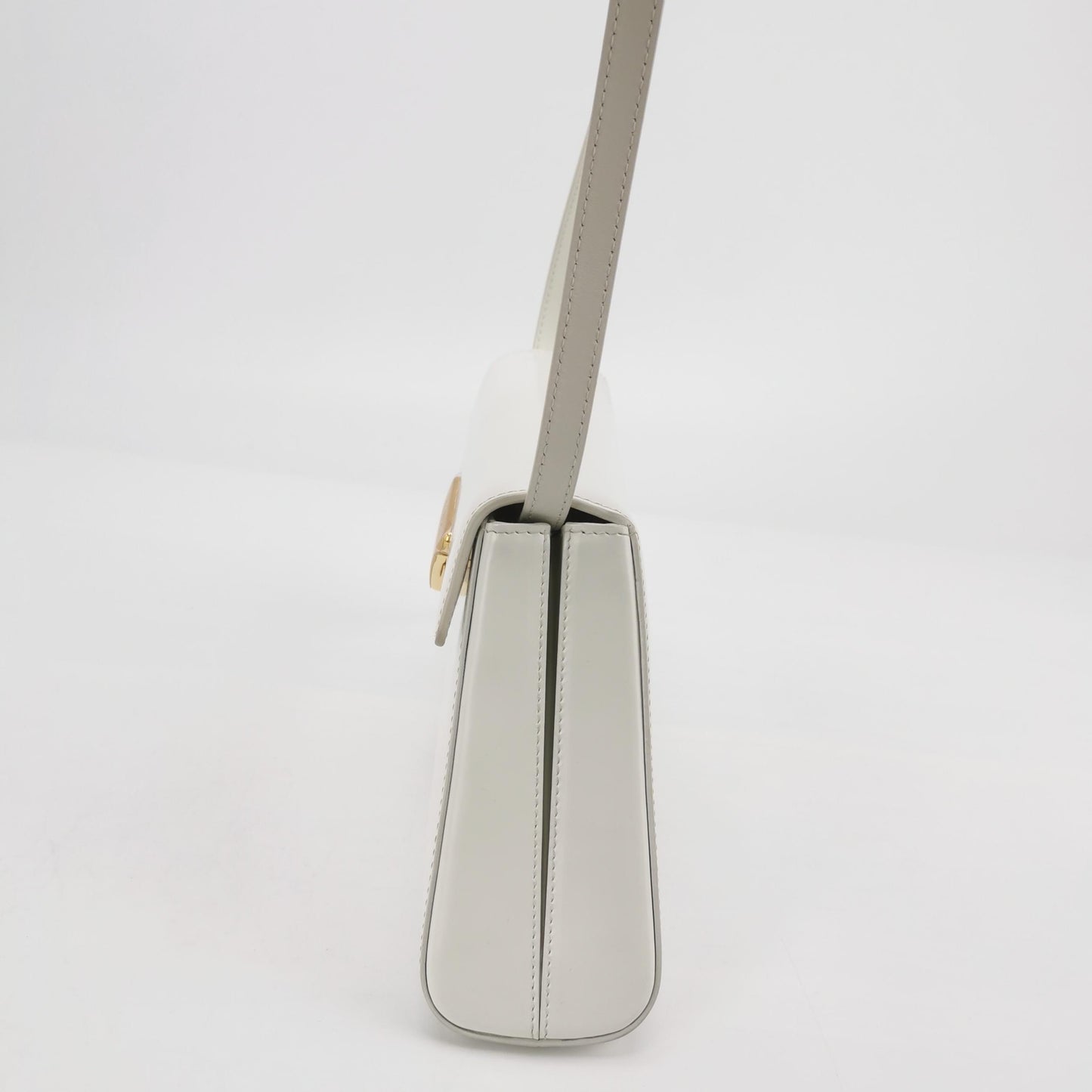 Prada - Vintage Trapezoid Shoulder Bag - Leather - White - (Small)