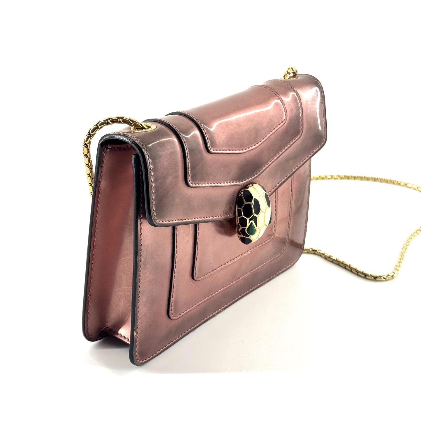Bvlgari - Serpenti Forever Flap Bag - Patent leather - Pink - (mini)