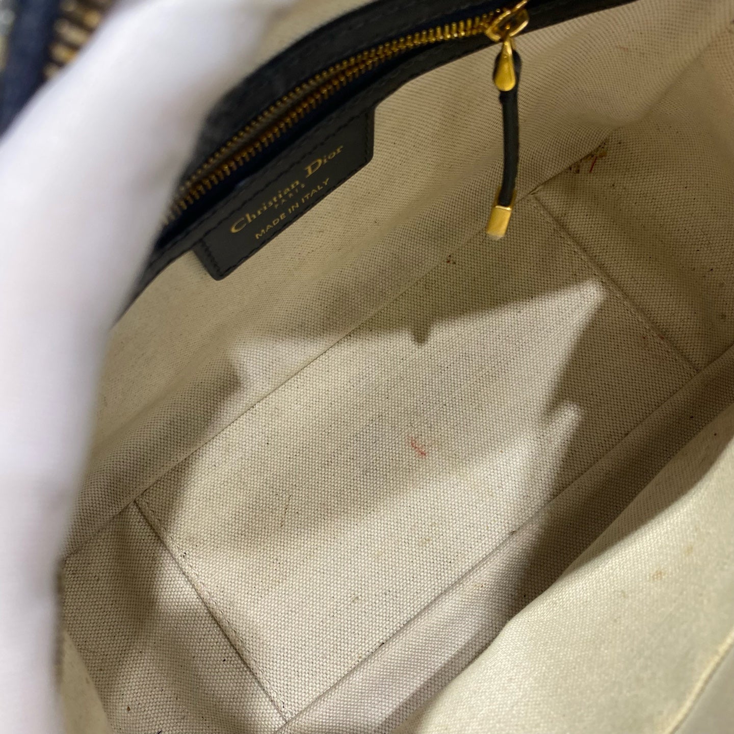 Dior - Dior Oblique Embroidered Bowling Bag - Cloth - Navy - (medium)