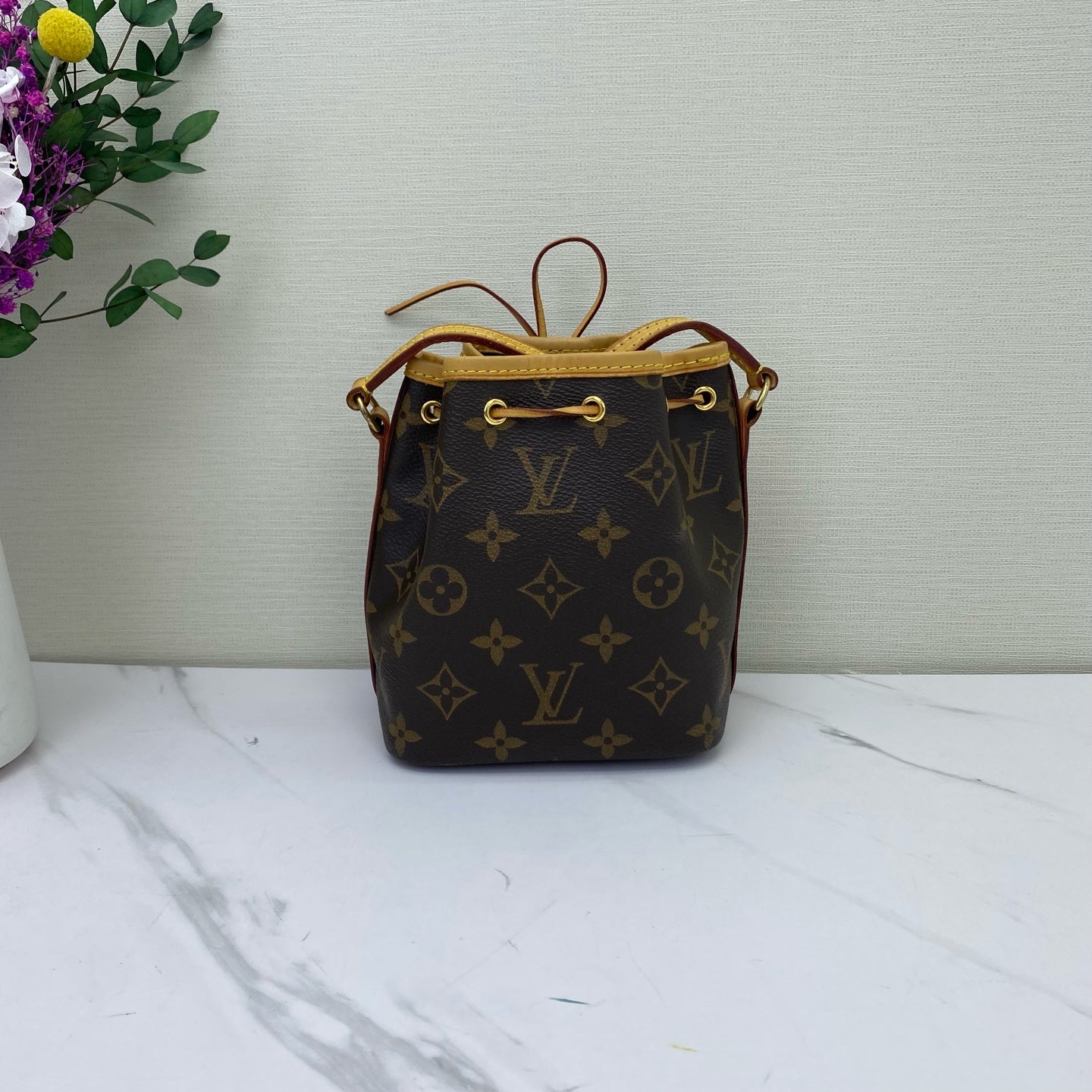 Louis Vuitton - Noe Nano - Monogram coated canvas with Vachetta leather trim - Brown - (mini)