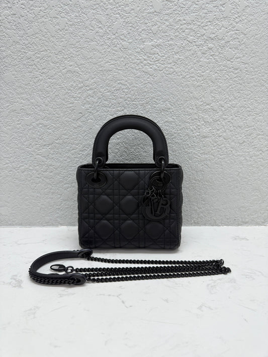 Dior - Lady Dior Mini - Leather - Black - (mini)
