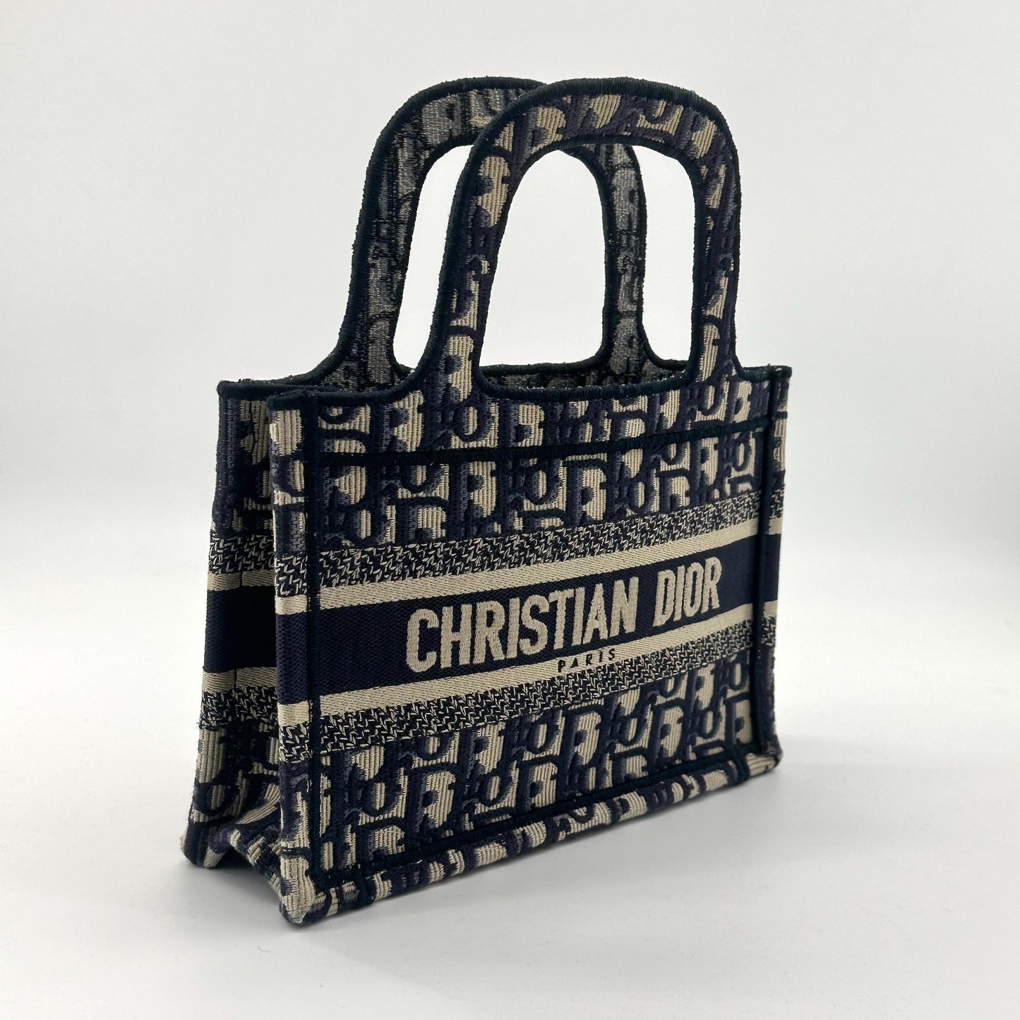 Dior - Book Tote Mini - Embroidered Canvas - Blue - (mini)