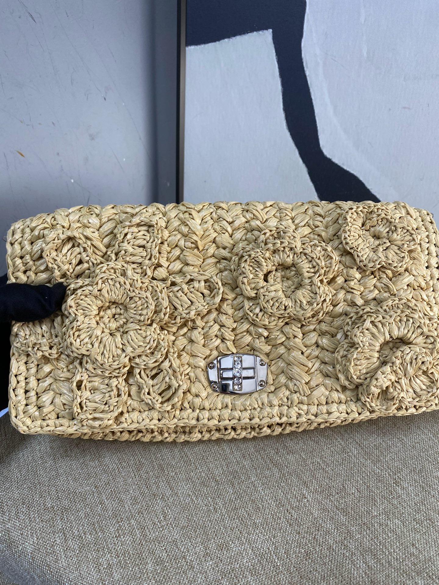 Miu Miu - Patinna Raffia Crystal Bag - Raffia straw - Beige - (small)