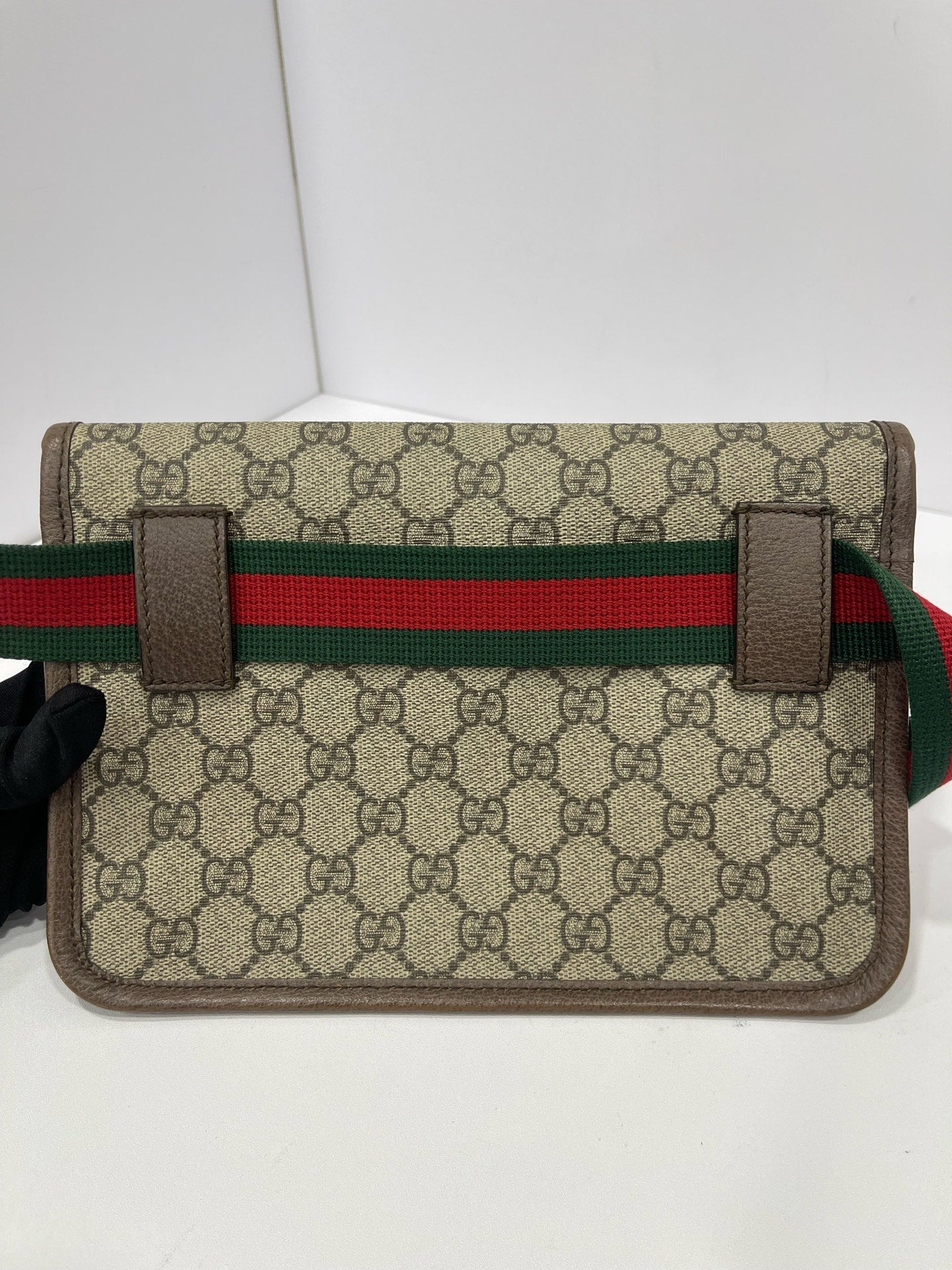 Gucci - Tiger Head GG Supreme Belt Bag - GG Supreme canvas with leather trim and fabric strap - Beige/Brown with red and green accents - (medium)
