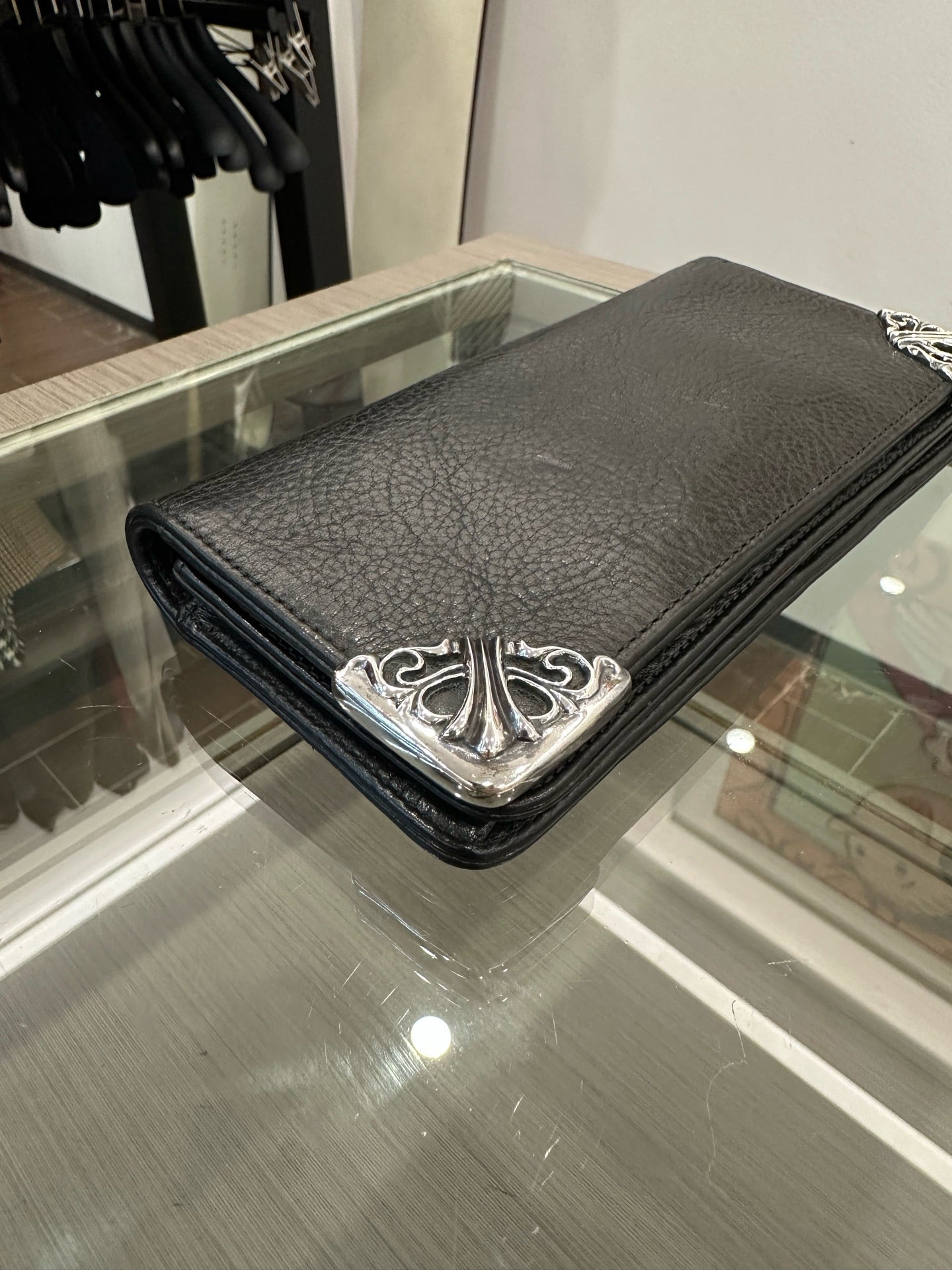 Chrome Hearts - Four-Corner Cross Silver Decoration Long Flap Wallet - Leather - Black - (large)