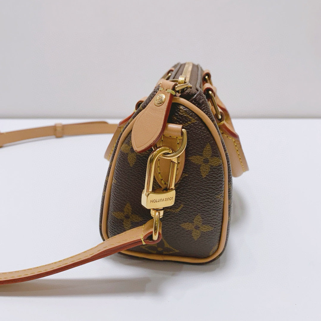 Louis Vuitton - Speedy Nano - Monogram coated canvas with Vachetta leather trim - Brown - (mini)